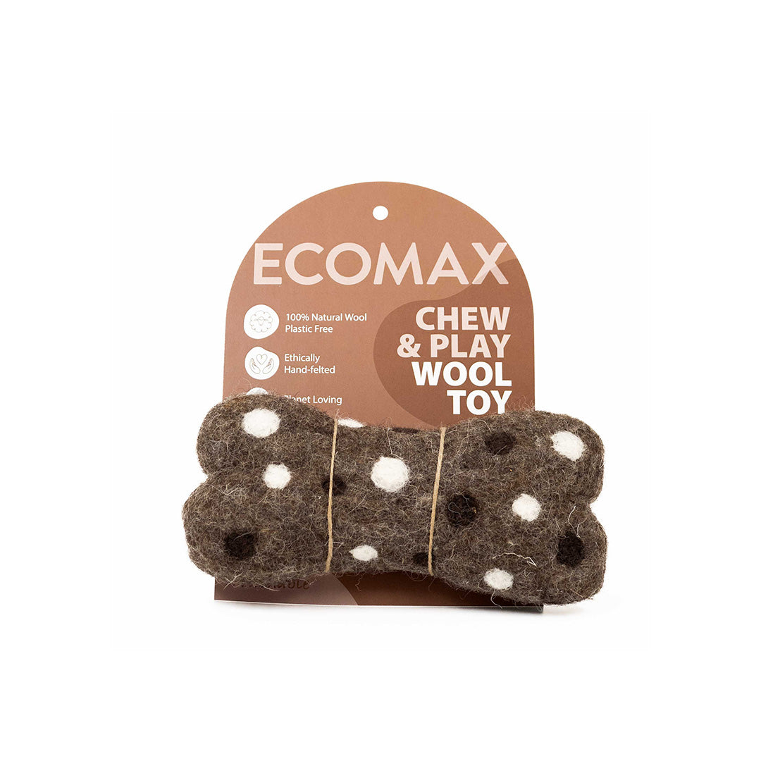 ECO MAX Chew & Play Wool Toy Polkadot Brown Large