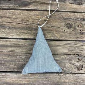 Fair Trade Remnant Fabric Triangle Tree Decorations - Blues