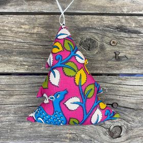Fair Trade Remnant Fabric Tree Decorations - Pink Wilderness