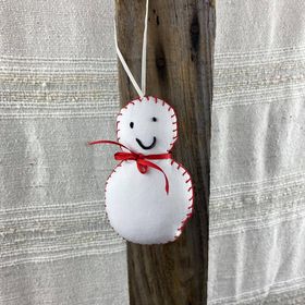 Fair Trade Remnant Fabric Snowman Decoration