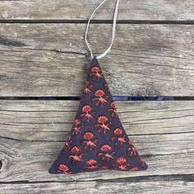 Fair Trade Remnant Fabric Triangle Tree Decorations - Greys