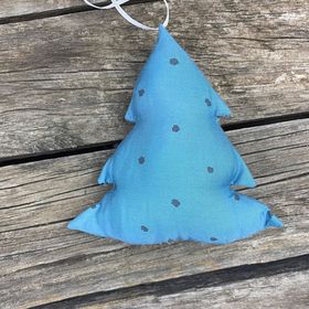 Fair Trade Remnant Fabric Tree Decorations - Blue
