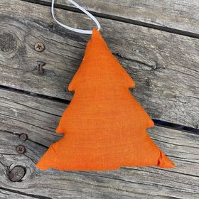Fair Trade Remnant Fabric Tree Decorations - Orange