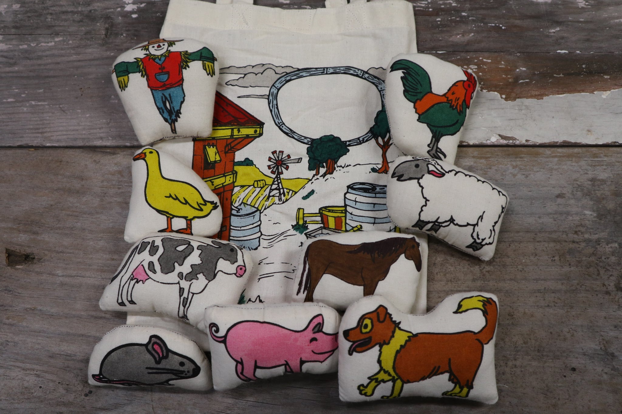 Fair Trade Farm Animal Soft Toy Bag