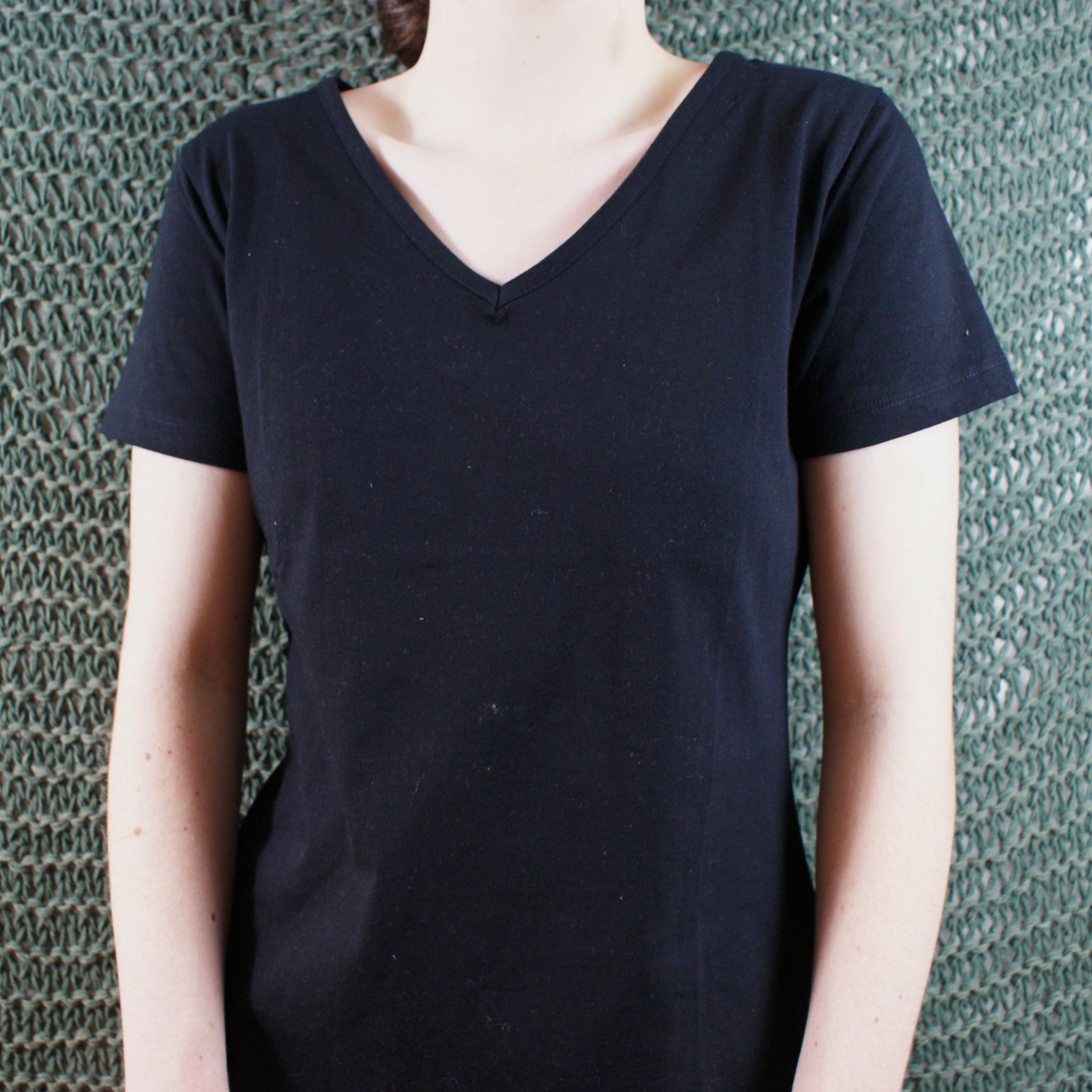 Fairtrade Ethical V-Neck Women's T-Shirt Black