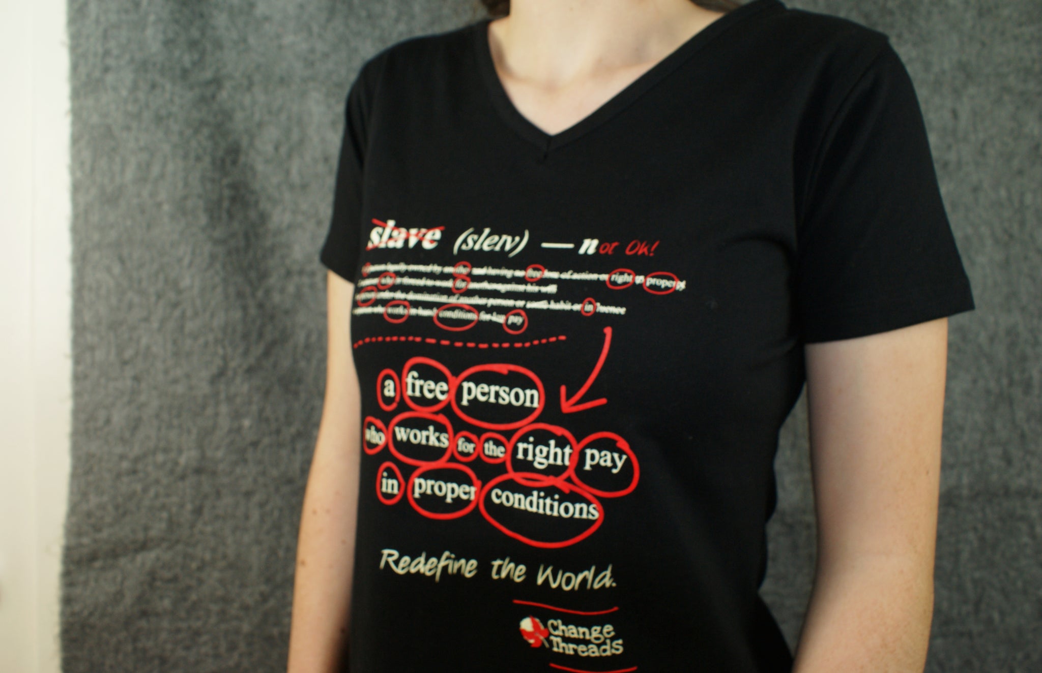 Fair Trade Ethical Men's V-Neck T-Shirt Redefine