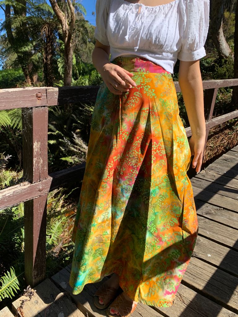 Fair Trade Cotton Long Wraparound Skirt