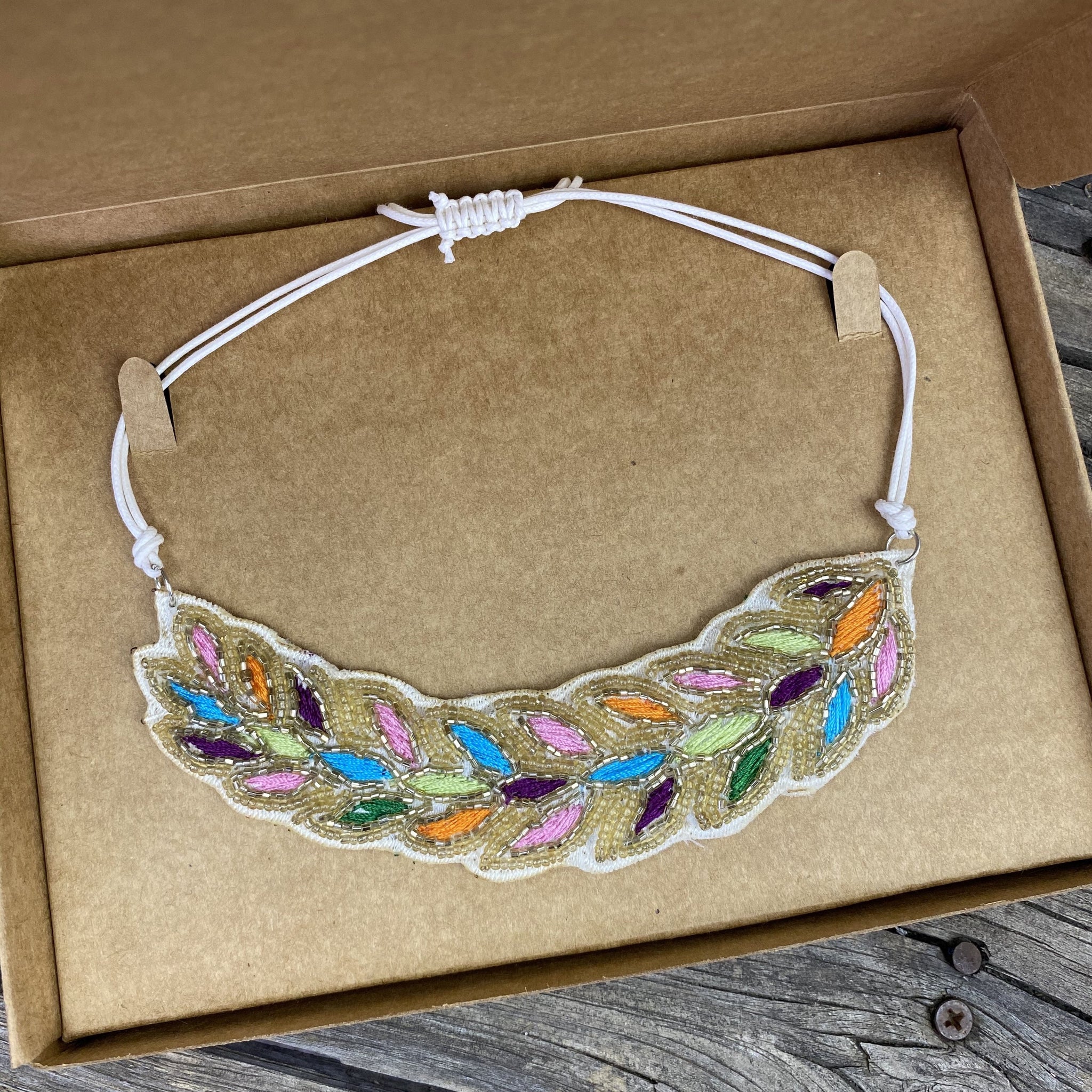 Fair Trade Rainbow Droplets Necklace Earring Jewellery Set