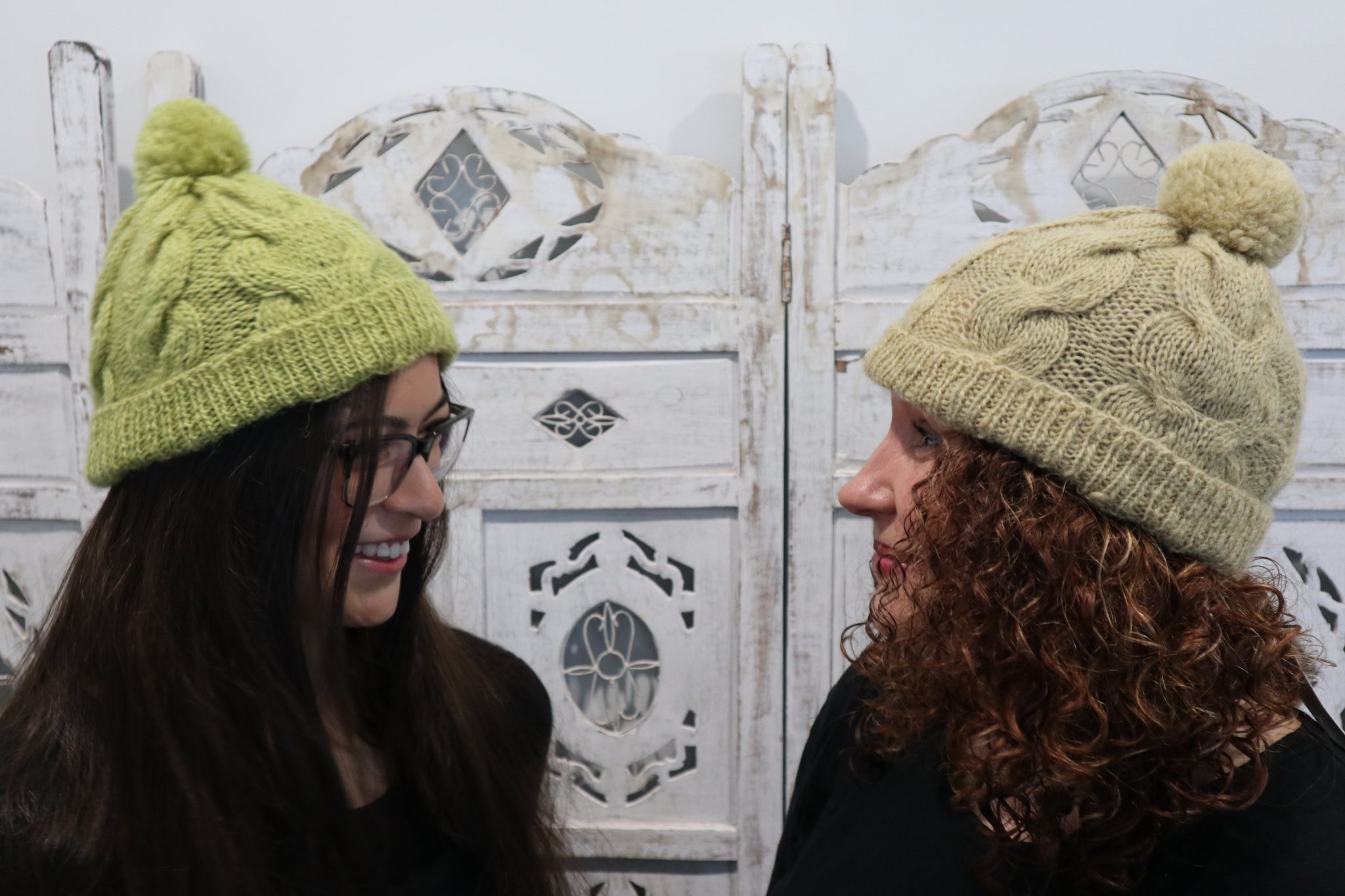 Fair Trade Ethical Cable Knit Beanie with Pom pom