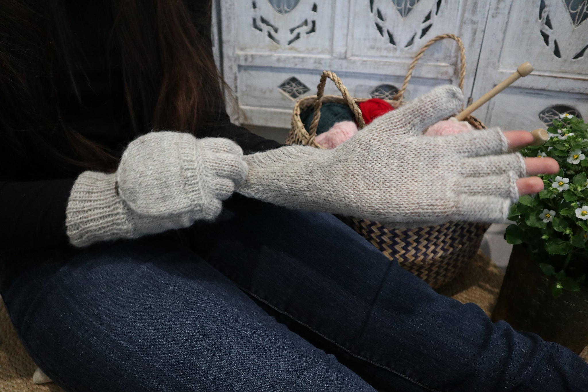 Fair Trade Ethical Adult Fingerless Gloves - Plain Colours