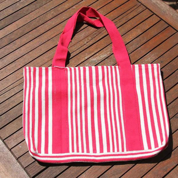 Fair Trade Safe Shopper Bag - Red & White
