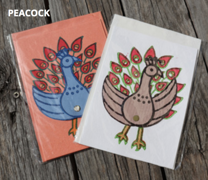 Fair Trade Moveable Peacock Card (Assorted)