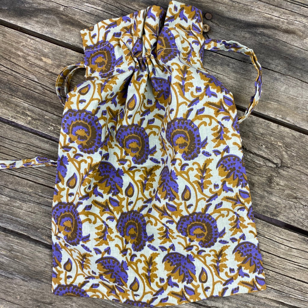 Fair Trade Ethical Gift Bag Eco alternative Purple Lotus Design
