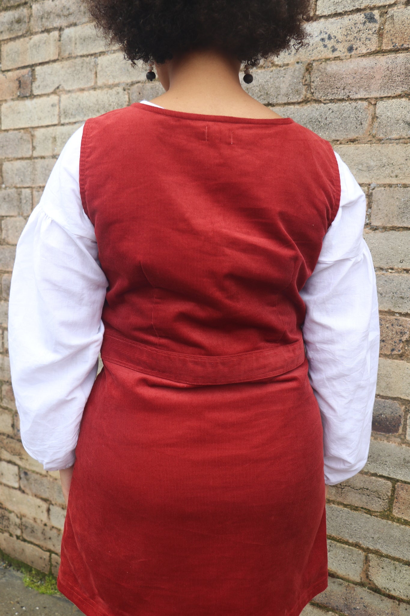 Fair Trade Red Corduroy Pinafore Dress
