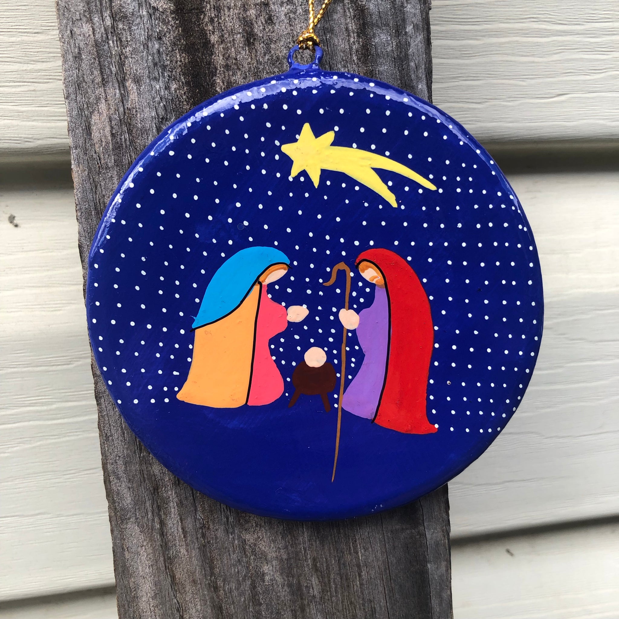 Fair Trade Ethical Christmas Decoration Hanging Disc Nativity