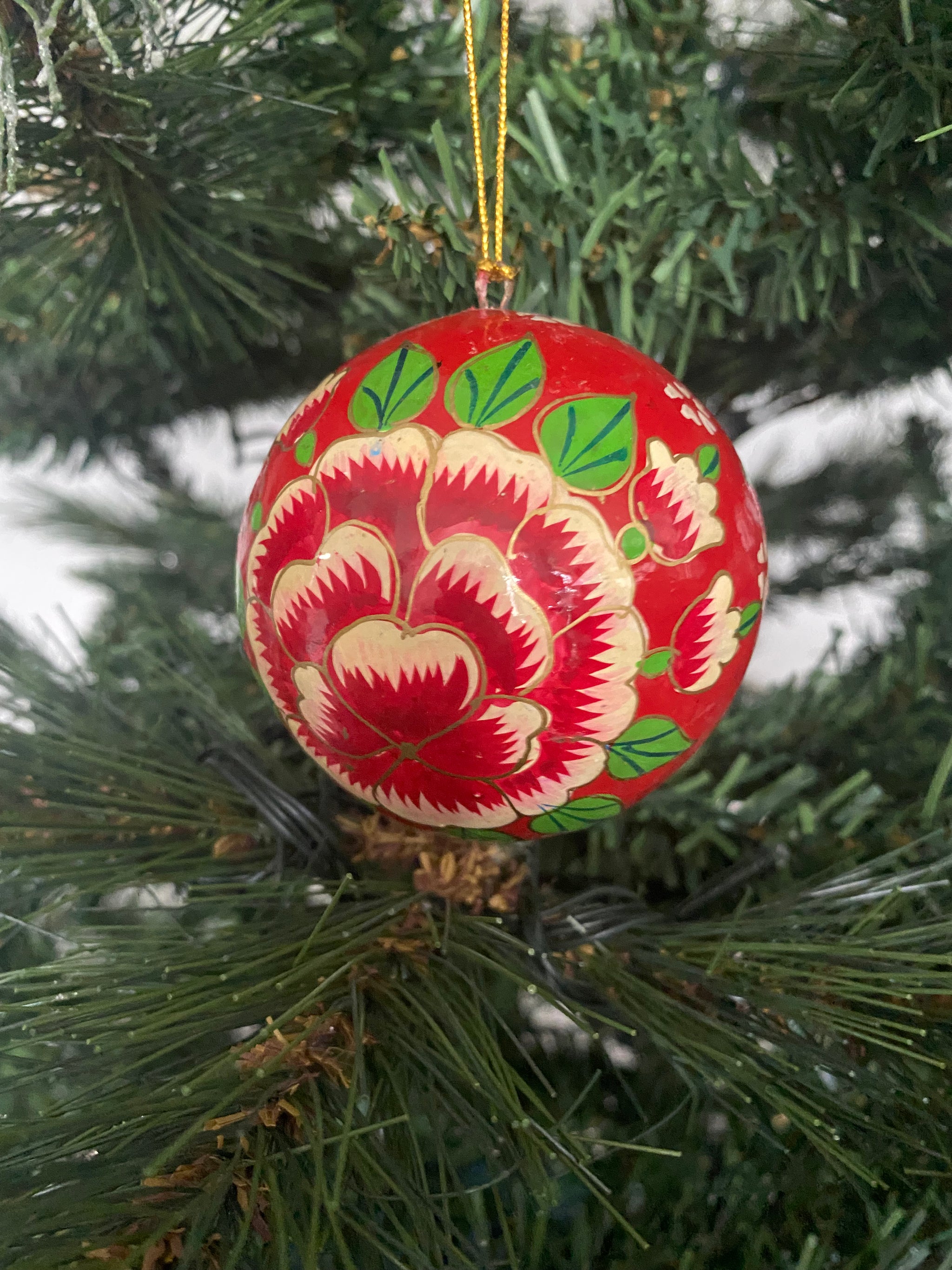 Fair Trade Vintage Flower Christmas Decoration Bauble Collection