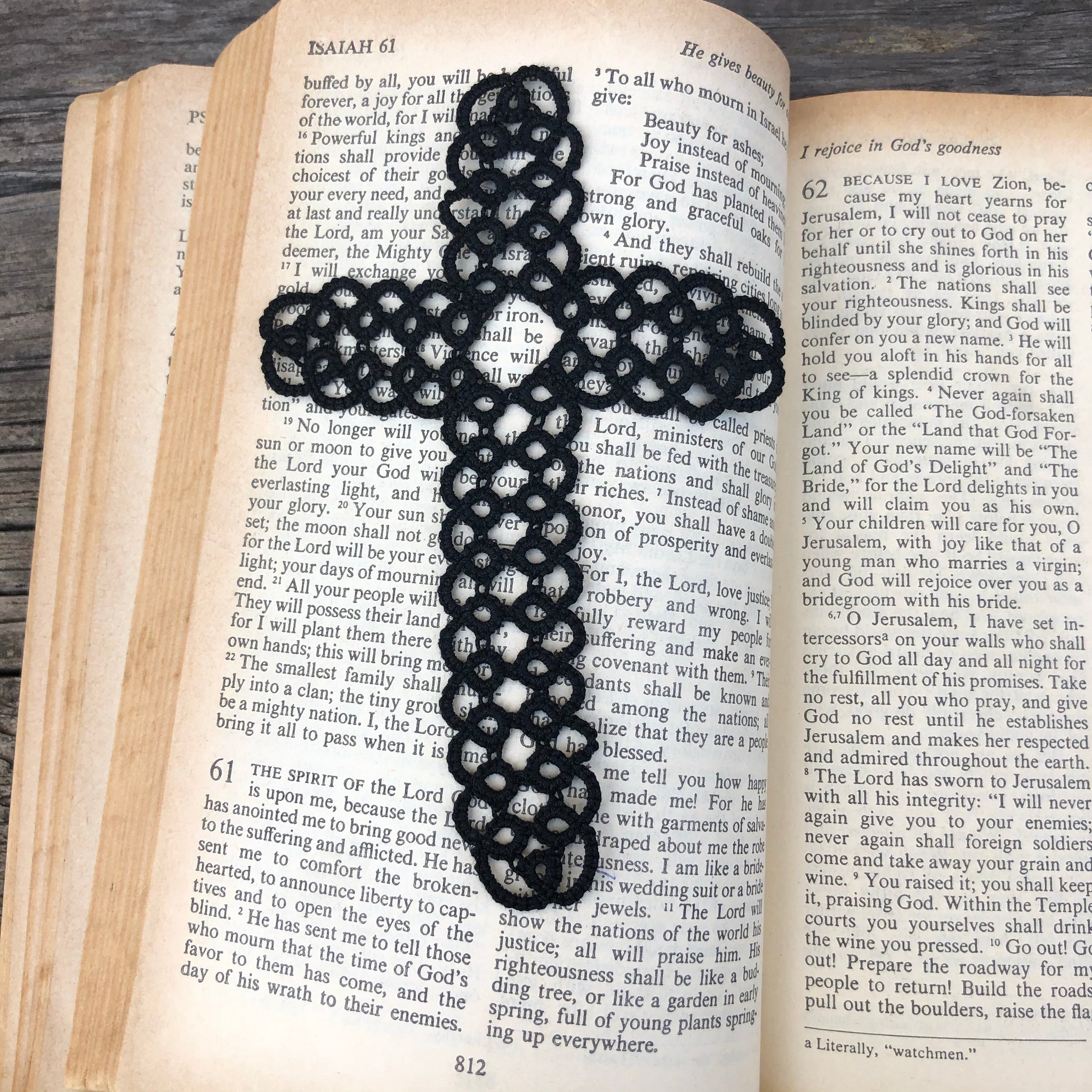 Fair Trade Ethical Tatted Black Cross Bookmark