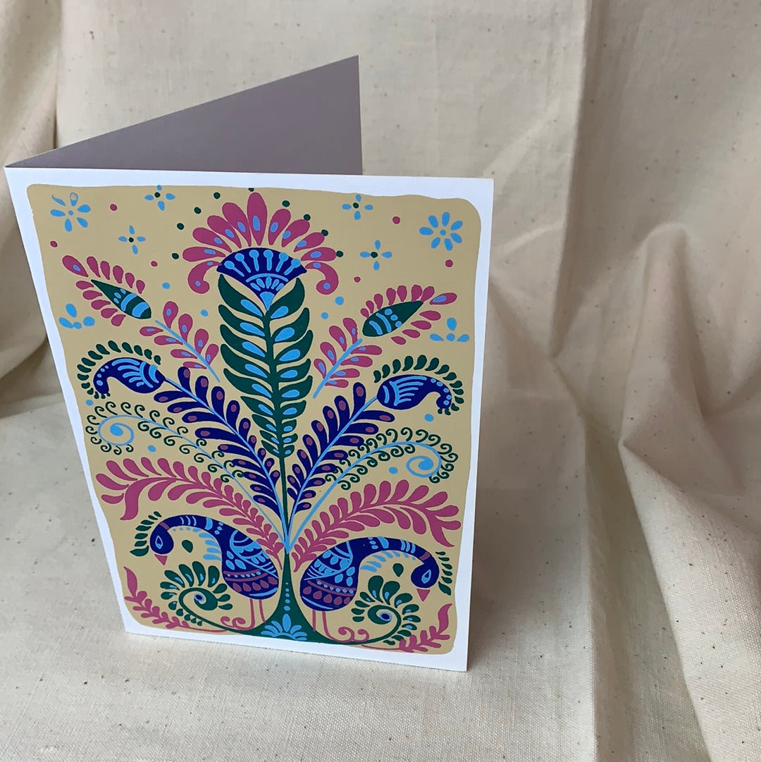 Fair Trade Peacock Paradise Greeting Card