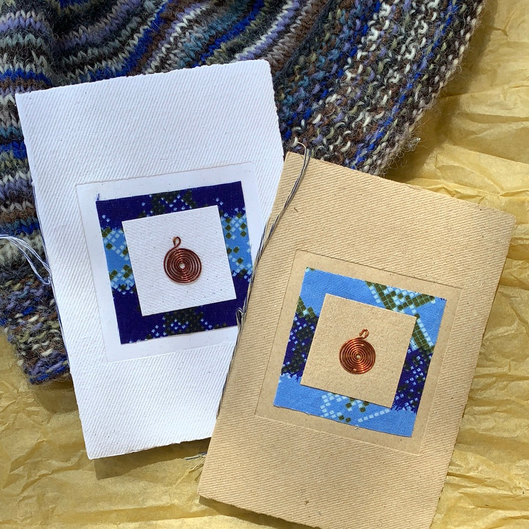 Fair Trade Handmade Paper Greeting Card Spiral Design