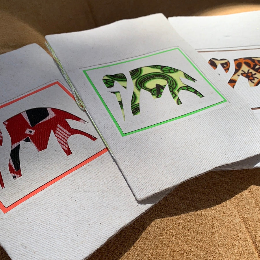 Fair Trade Handmade Paper Greeting Card Elephant Design