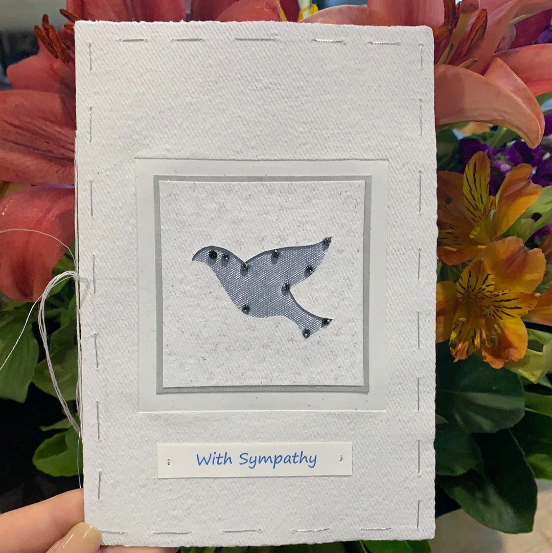 Fair Trade Handmade Paper Greeting Card Sympathy Design