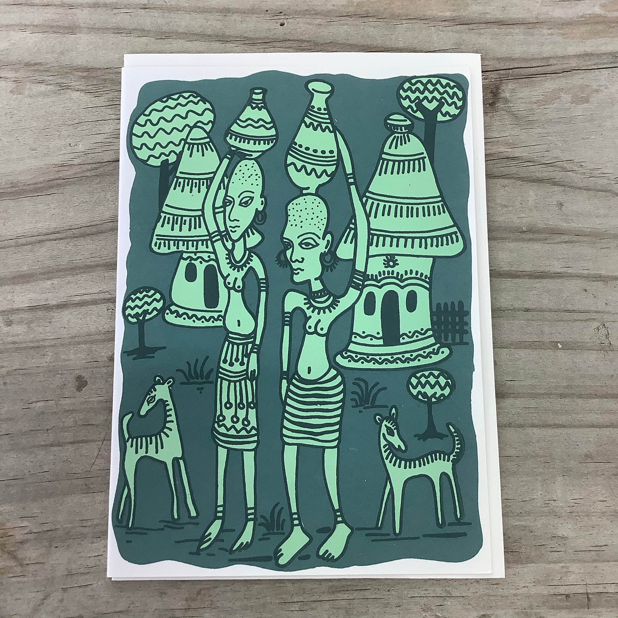 Fair Trade Village Huts Greeting Card