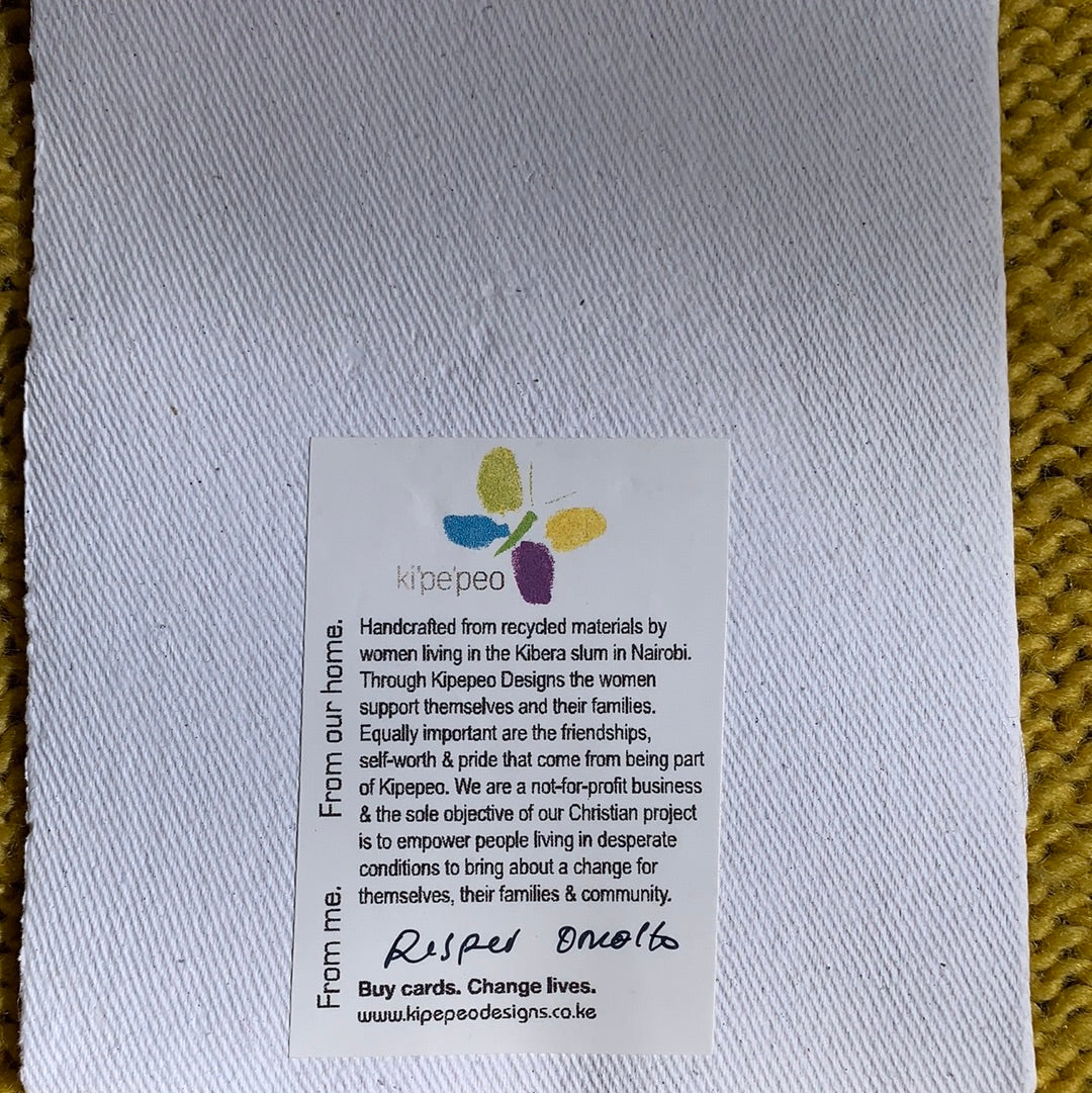 Fair Trade Handmade Paper Greeting Card New Baby Design