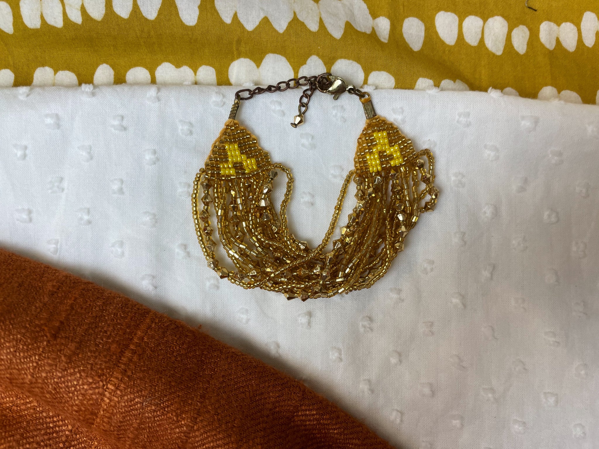 Fair Trade Gold Beaded Jewellery Set