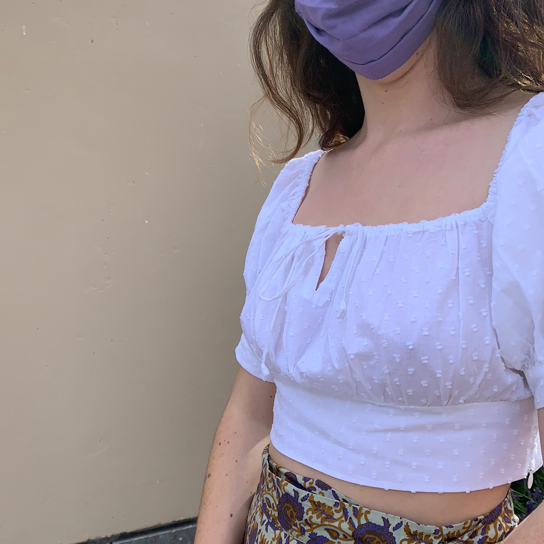 Fair Trade Embroidery Peasant Top with Waistband