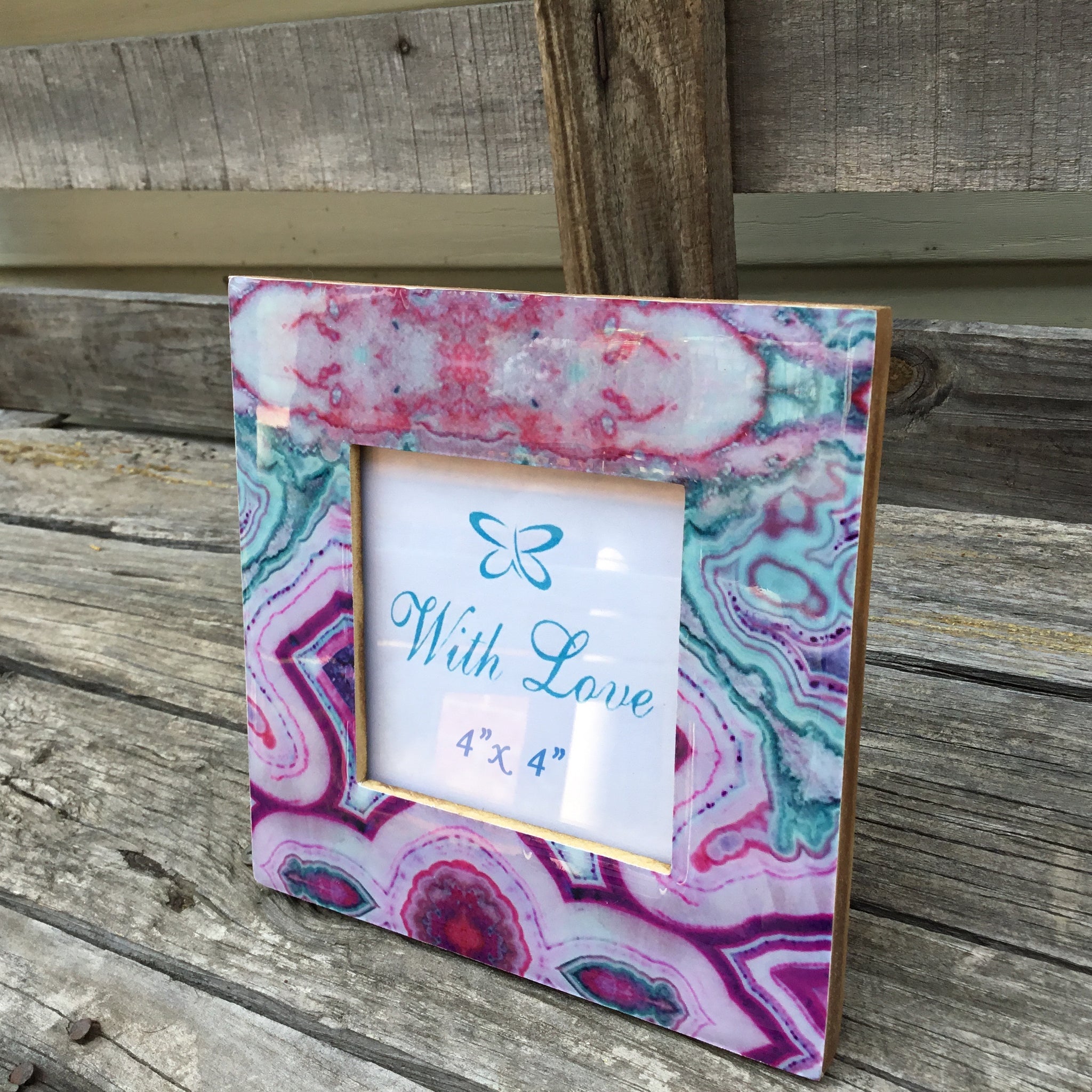 Fair Trade Ethical Resin and Wood Photo Frame Shade Design