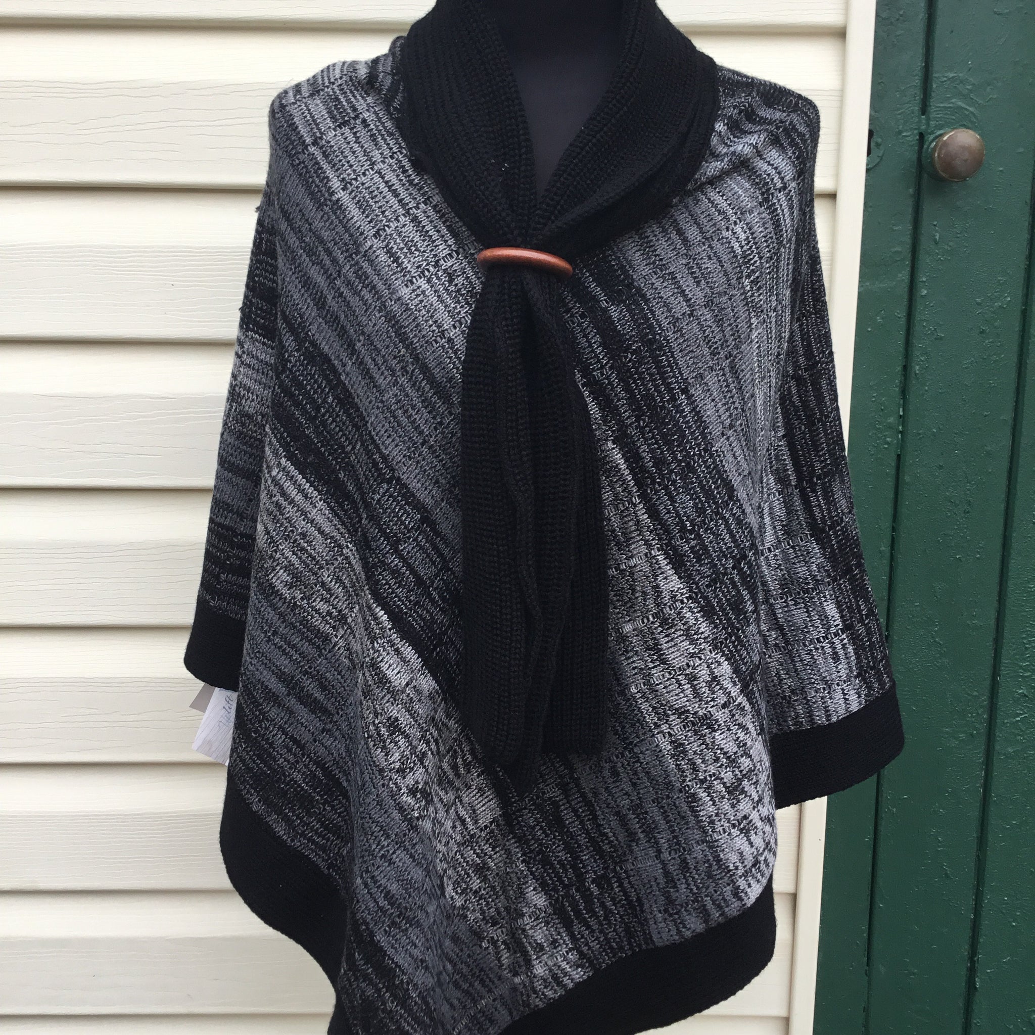 Fair Trade Ethical Woollen Poncho with Scarf