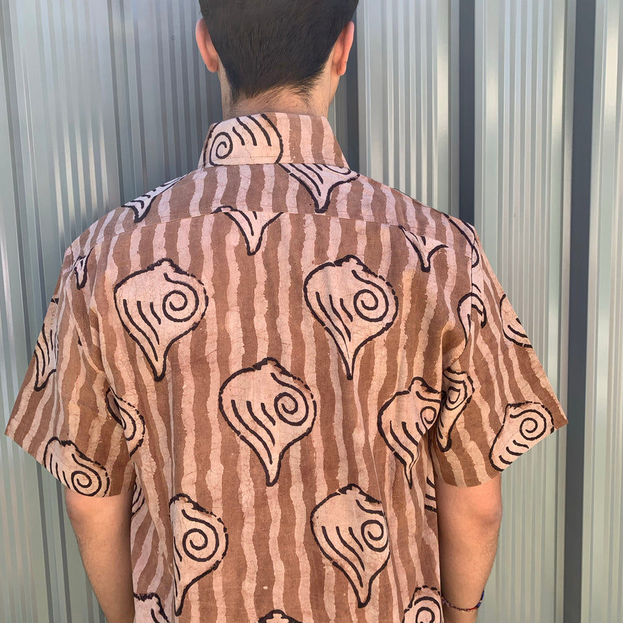 Fair Trade Ethical Dabu Cotton Shirt in Shell Design