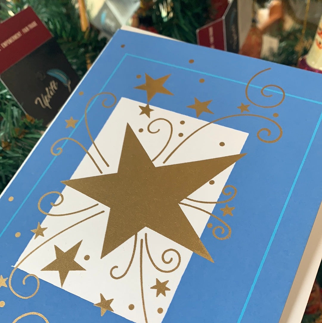 Fair Trade Gold Star Greeting Christmas Card