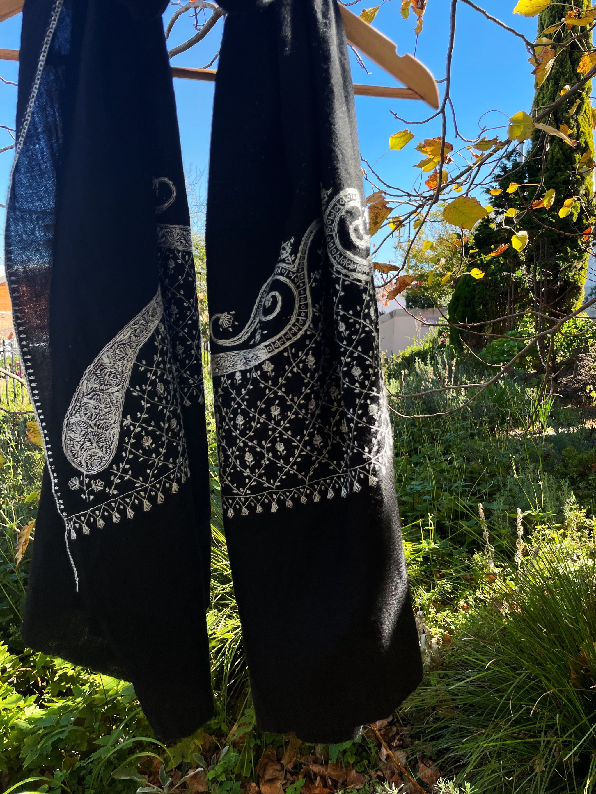 Fair Trade Hand Embroidered Wool Shawl