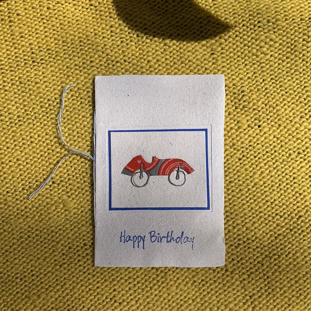 Fair Trade Handmade Paper Greeting Card 'Happy Birthday' Car Design