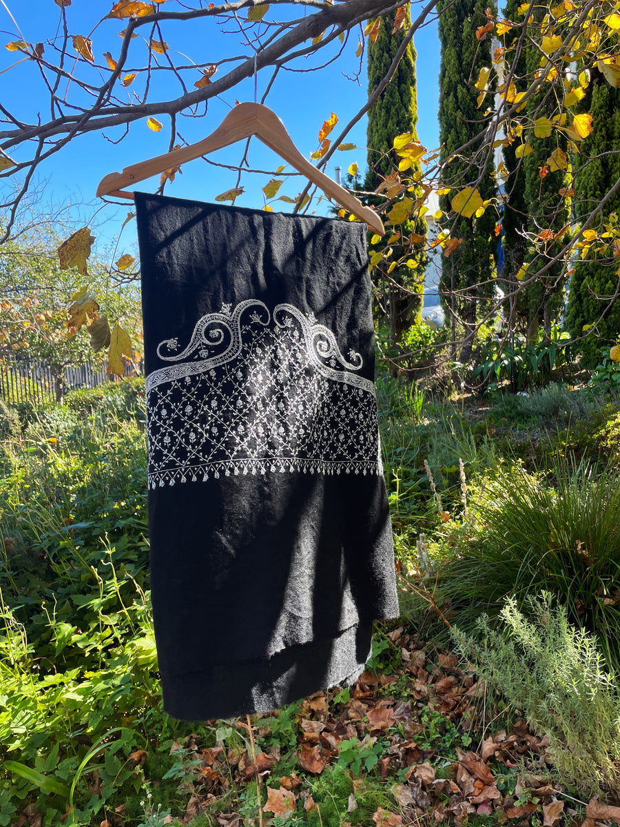 Fair Trade Hand Embroidered Wool Shawl